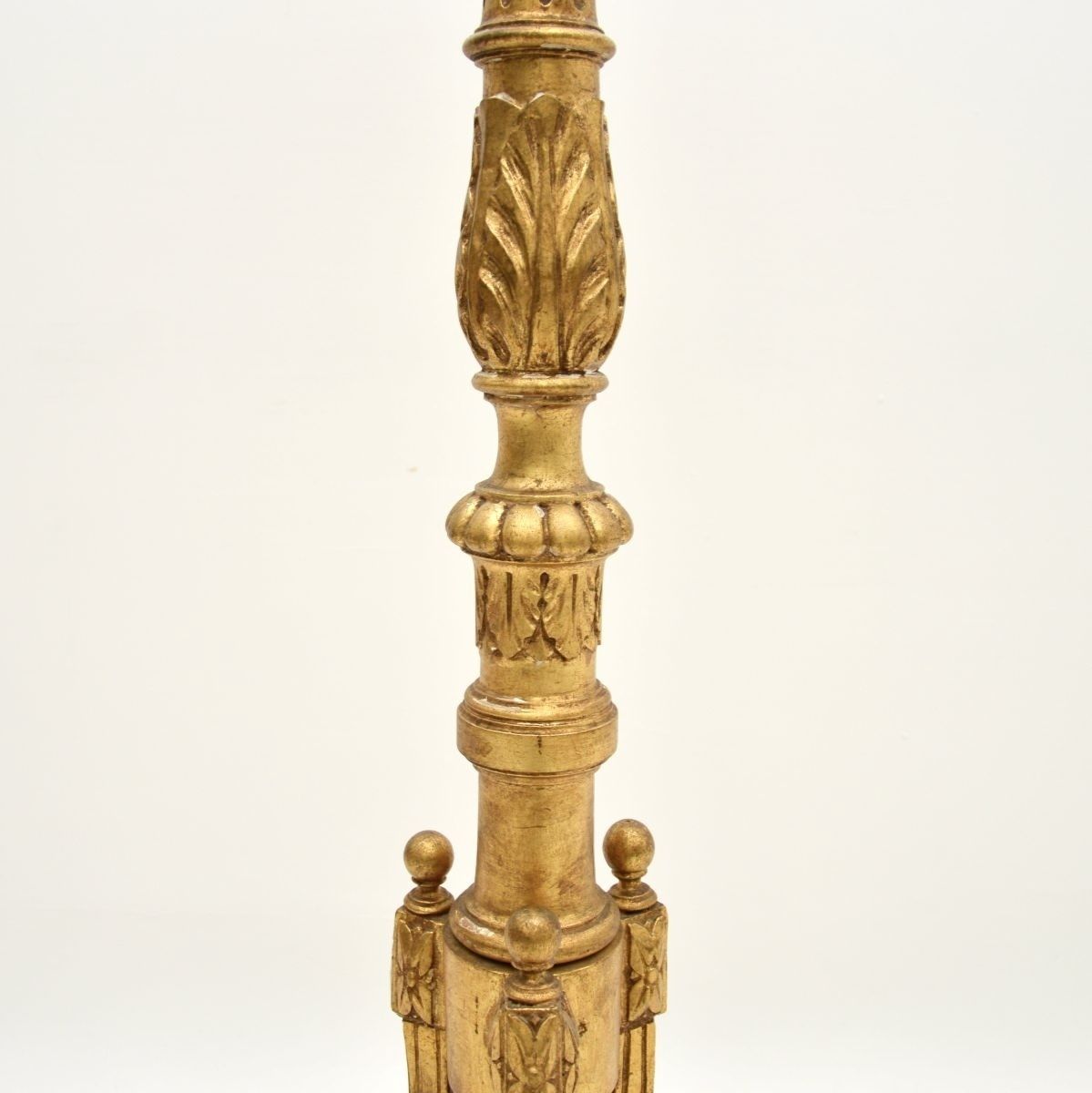 Antique Victorian Gilt Wood Floor Lamp photo furniture