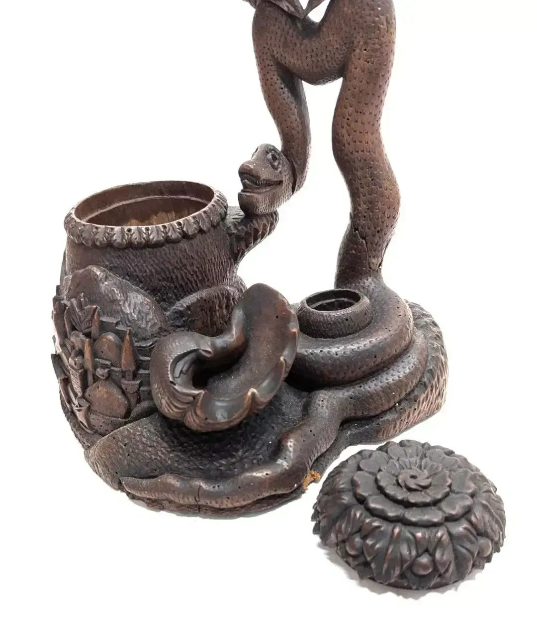 Attributed To Pierre Joseph Landry, Folk Art Tobacco Jar, Watch Holder And Candlestick photo for sale