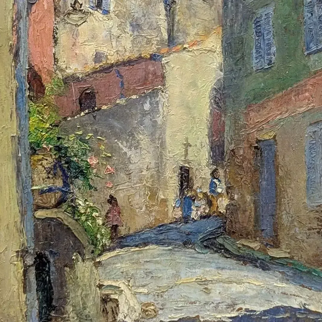 Entrance To A Provençal Village, Oil On Cardboard photo for sale