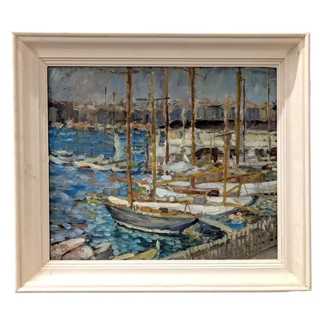 Oil On Panel, Port Of Marseille, By Horace Richebé