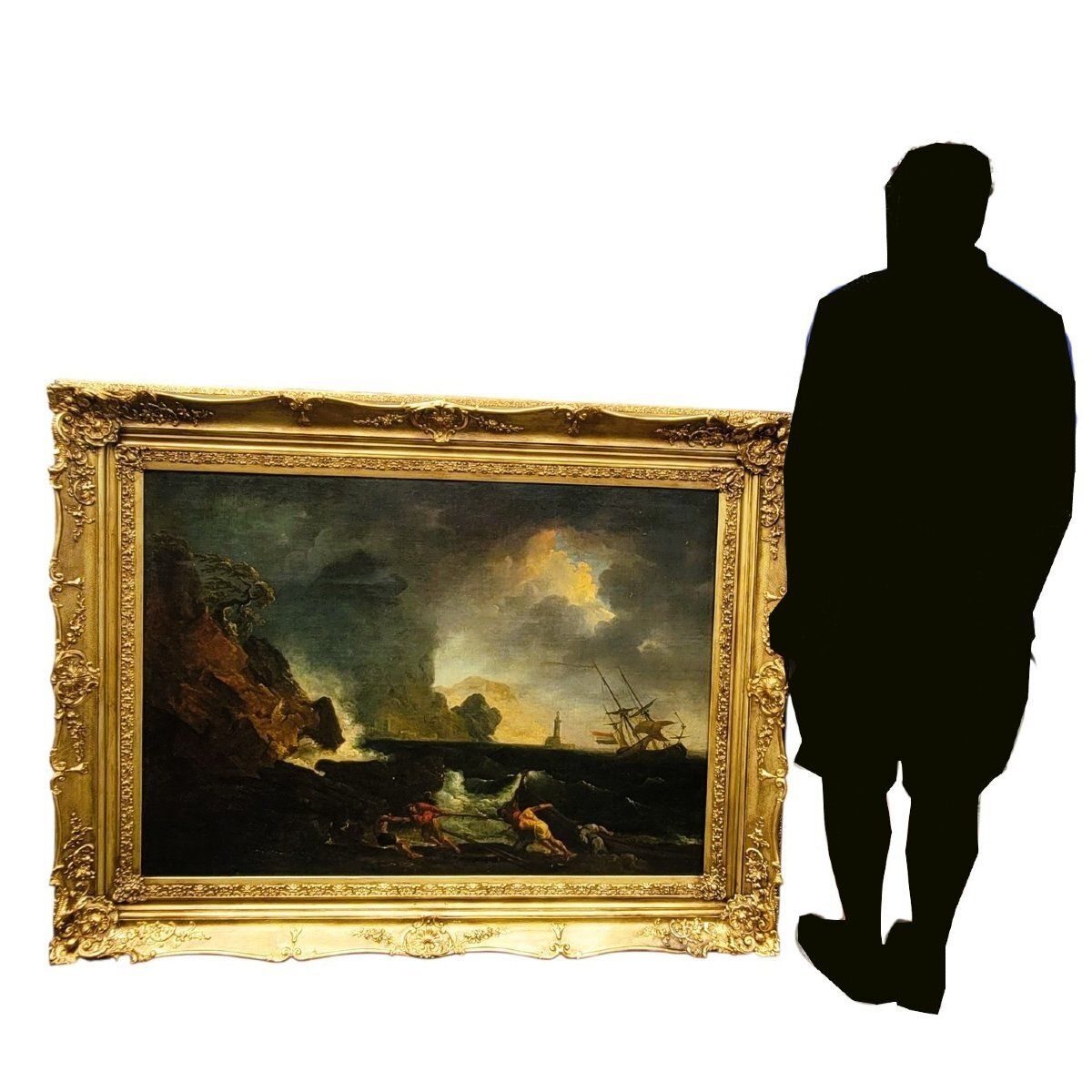 Large Framed Seascape In The Style Of Vernet, Late 17th/Early 18th Century photo furniture
