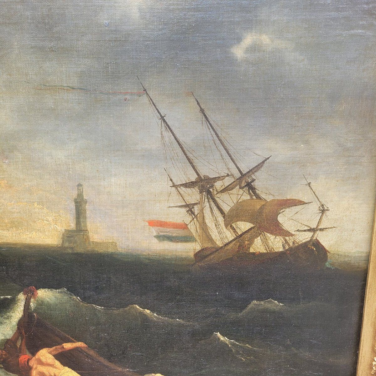 Large Framed Seascape In The Style Of Vernet, Late 17th/Early 18th Century photo buy