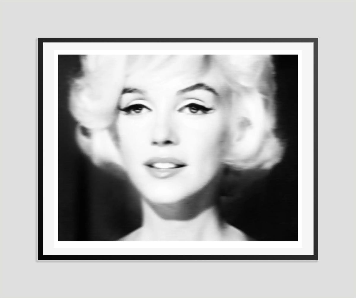 Batik 'Black And White Marilyn' Signed Limited Edition Print Framed In Black photo furniture