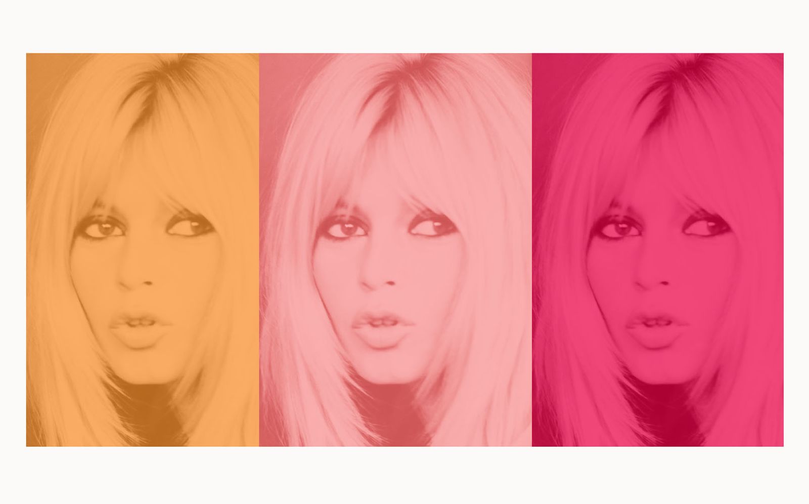 Batik 'Pink Bardot Triptych' Signed Limited Edition Print Framed In Black