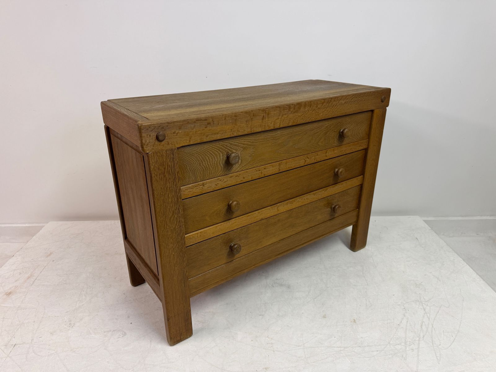 Brutalist Oak Chest Of Drawers, 1970s photo vintage