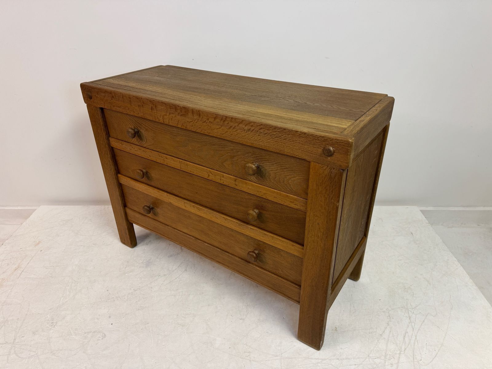 photo for sale Brutalist Oak Chest Of Drawers, 1970s
