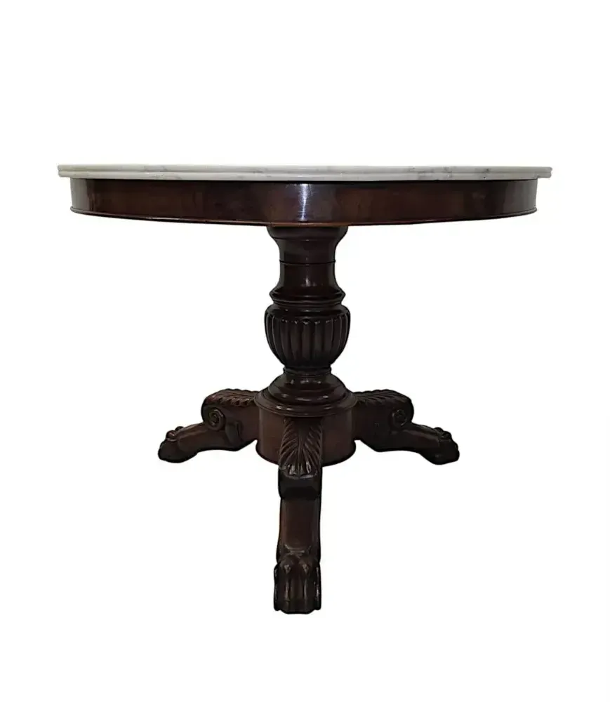 A Very Rare 19th Century Marble Top Mahogany Based Centre Table photo 4327.316
