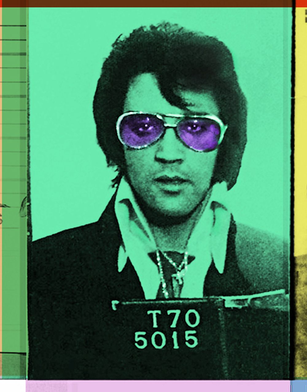 Batik 'Only Elvis' Signed Limited Edition Print Framed In White