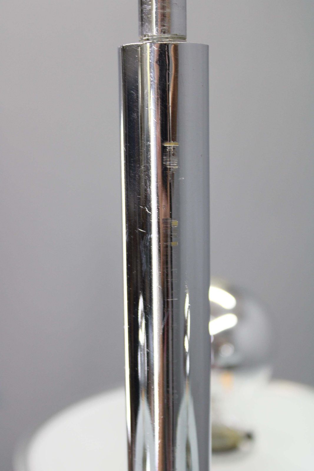 photo furniture Art Deco Chrome And Sandblasted Glass Chandelier, Czechoslovakia, 1940s
