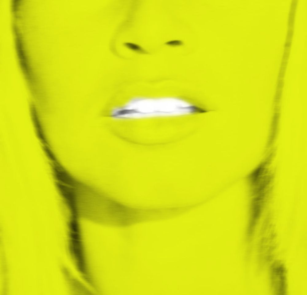 Batik 'Atomic Bardot Yellow' Signed Limited Edition Print Framed In White