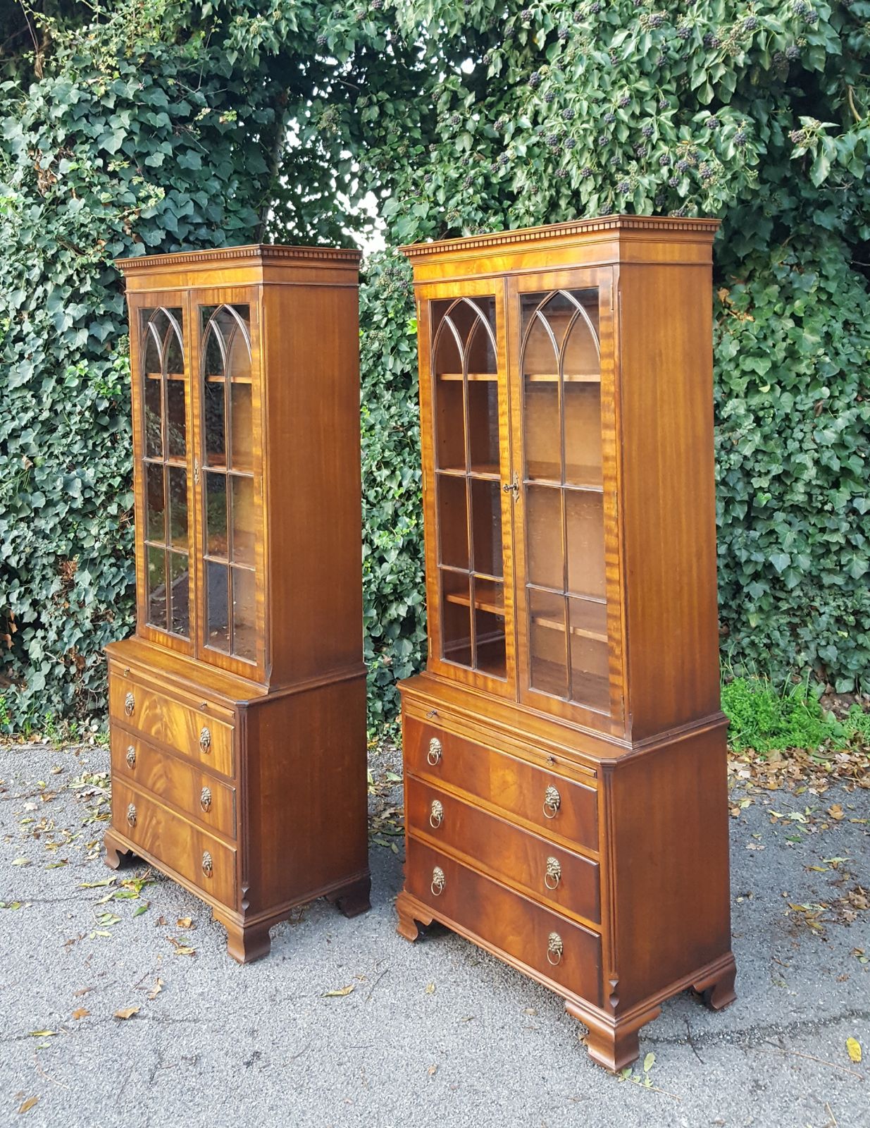 Matching Pair Of Mahogany Bookcases