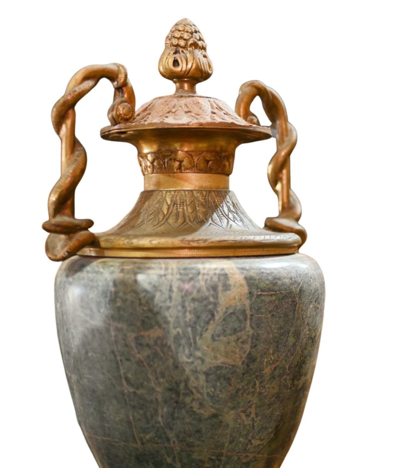 Pair French Urns On Pedestal Stands Marble Neo Classical photo buy