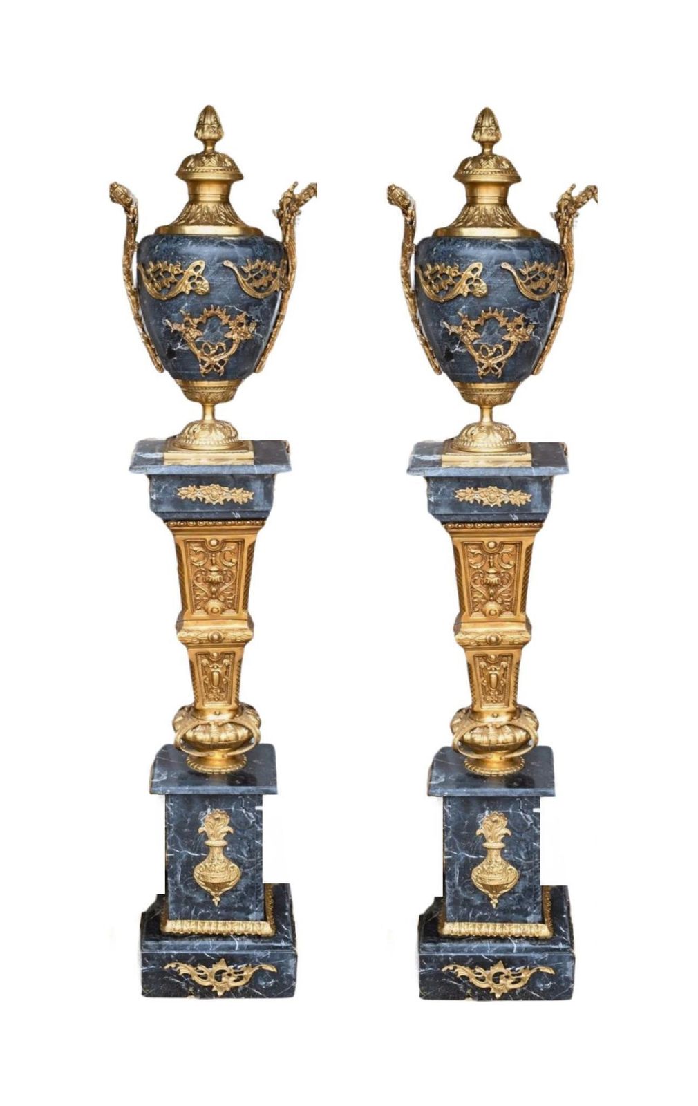 French Marble Pedestal Stands And Urns Louis XVI Tables