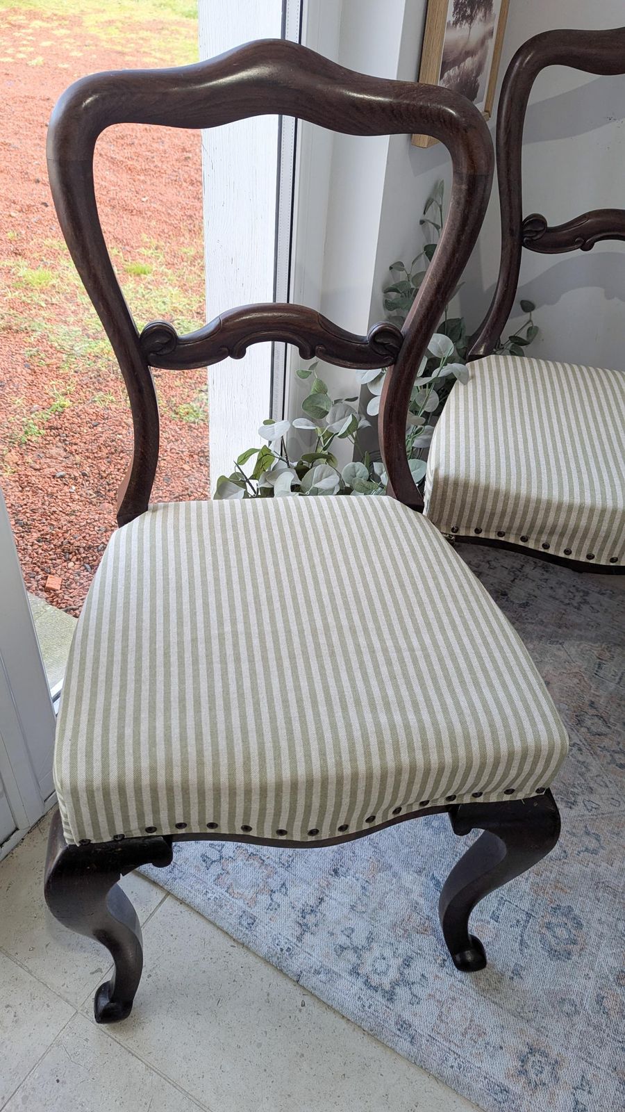 4 X Vintage, Upholstered Balloon Back Dining/Occasional Chairs (Sold As A Set) photo for sale