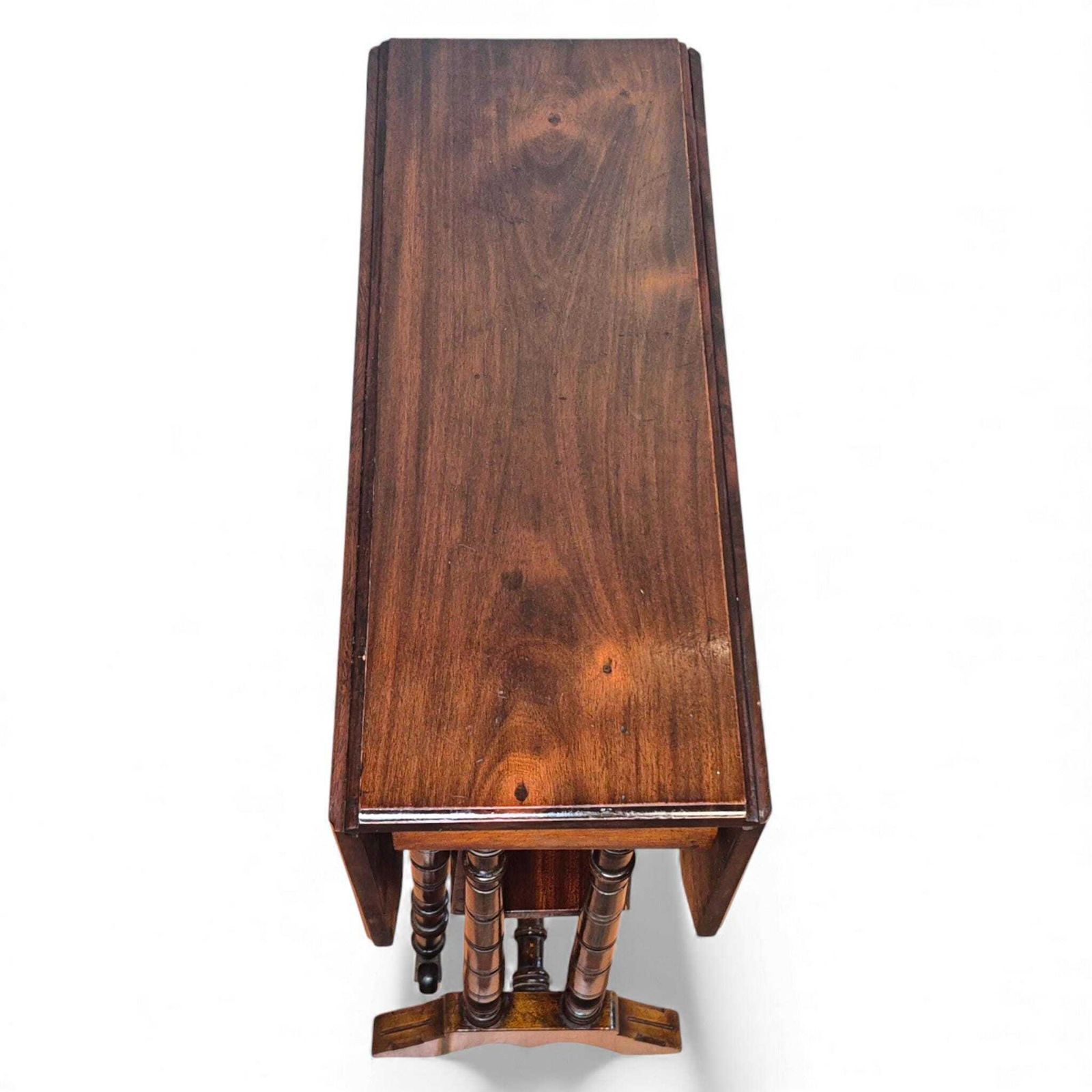 photo vintage Victorian Mahogany Sutherland Table – Two Tier Drop Leaf Tea Table – Antique Side Table