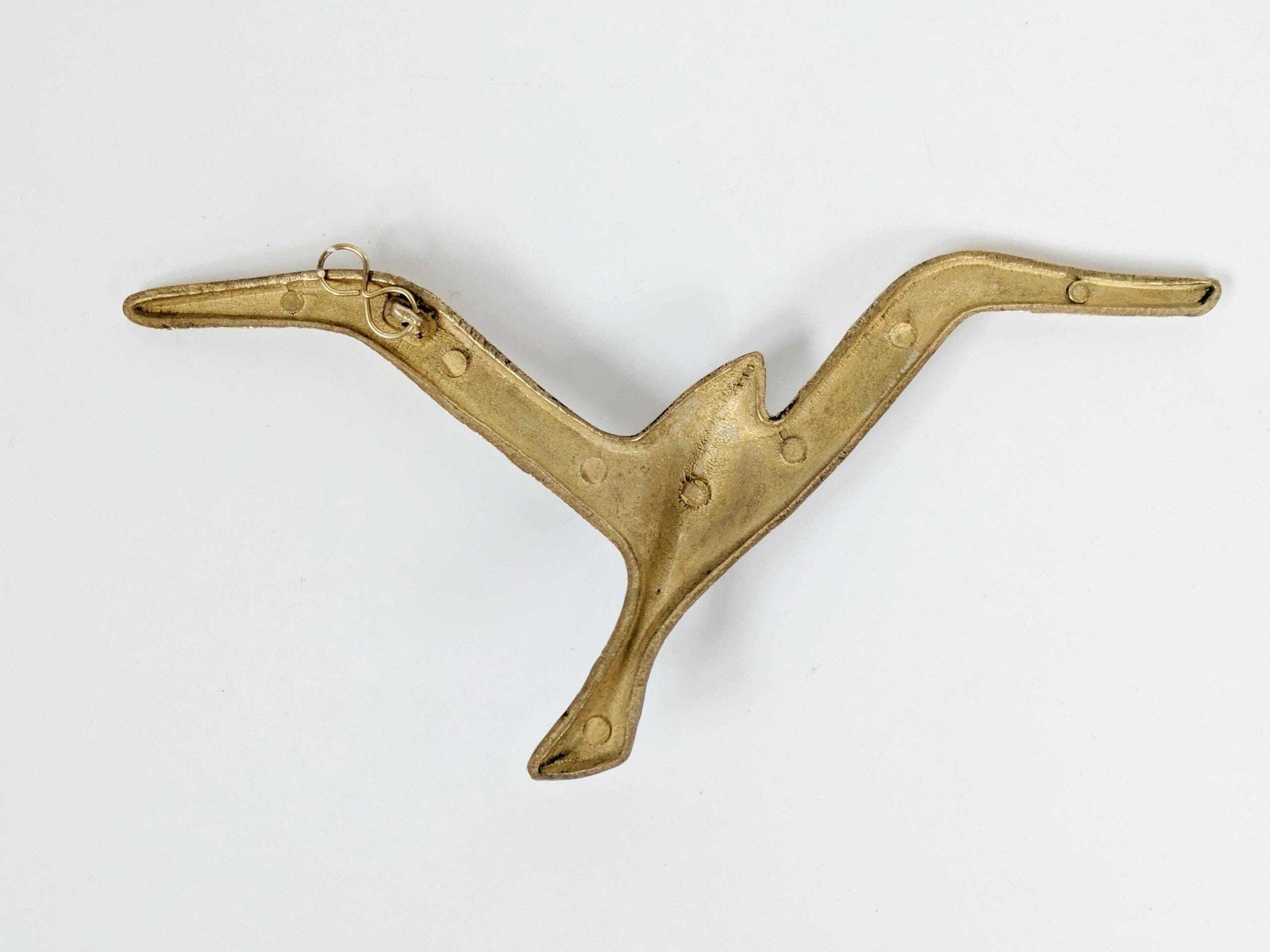 photo furniture Set Of 2 Midcentury Brass Flying Birds: 1960s Minimalist Sculptural Seagull Wall Art