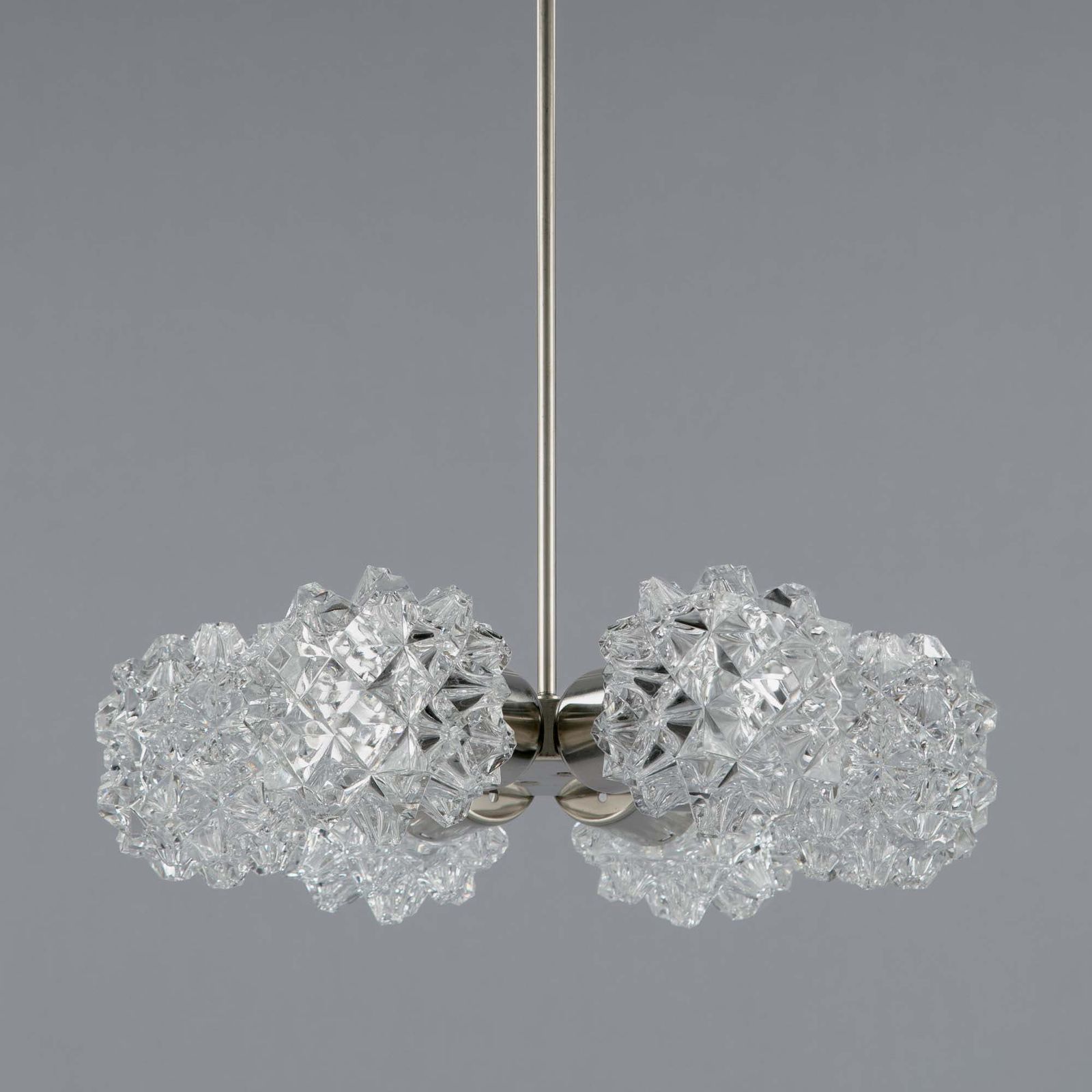 Six Globe Bohemian Vintage Glass Chandelier