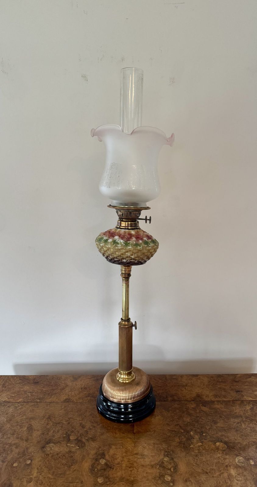 Stunning Quality Antique Telescopic Oil Lamp photo furniture