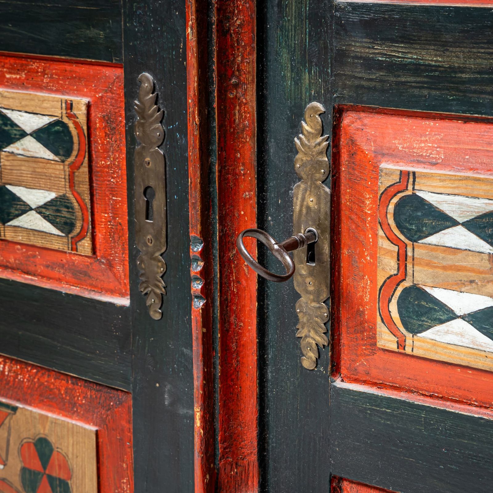 Hand Painted Folk Armoire, Franconia, First Half Of The 19th Century photo Furniture