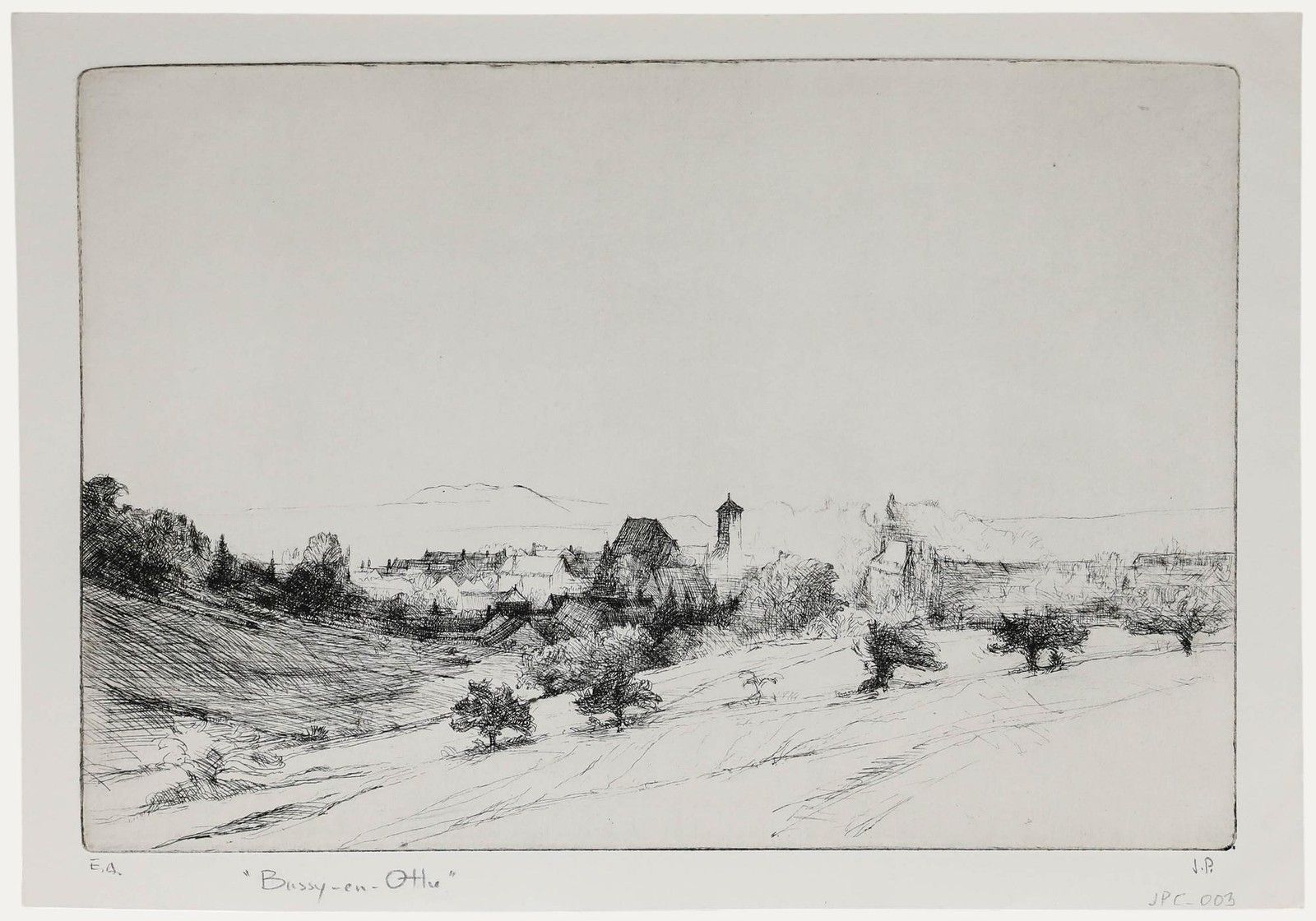 Jean Pierre Cornet (B.1925) Mid 20th Century Etching, Bussy En Othe