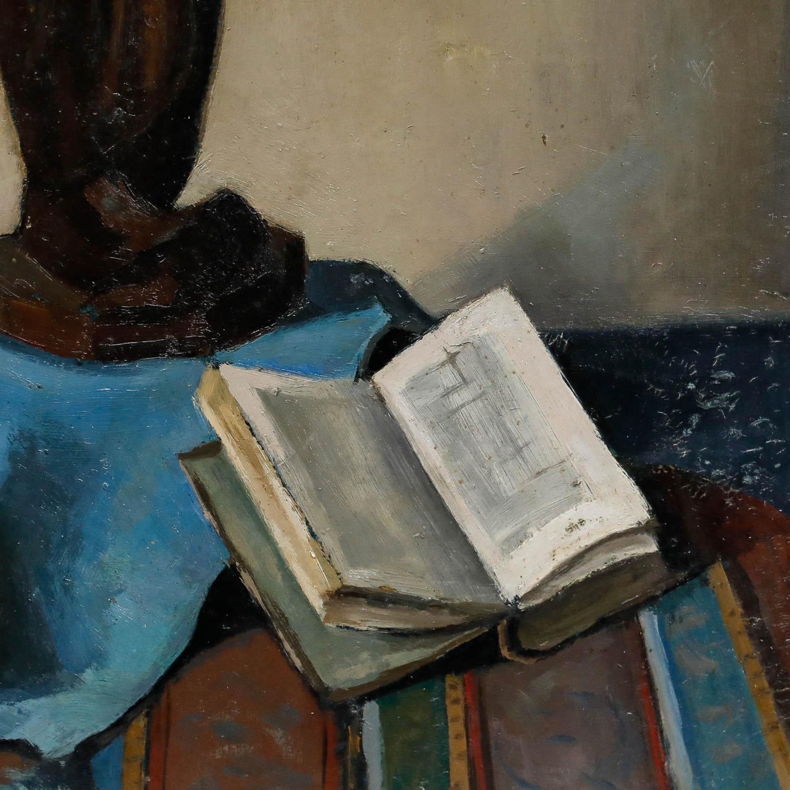 Marcel Renot (1896 1973) Mid 20th Century Oil, Still Life Of Virgin Sculpture photo Art