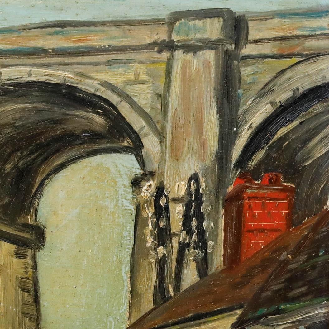 A. Manand Early 20th Century Oil, The Viaduct photo Art