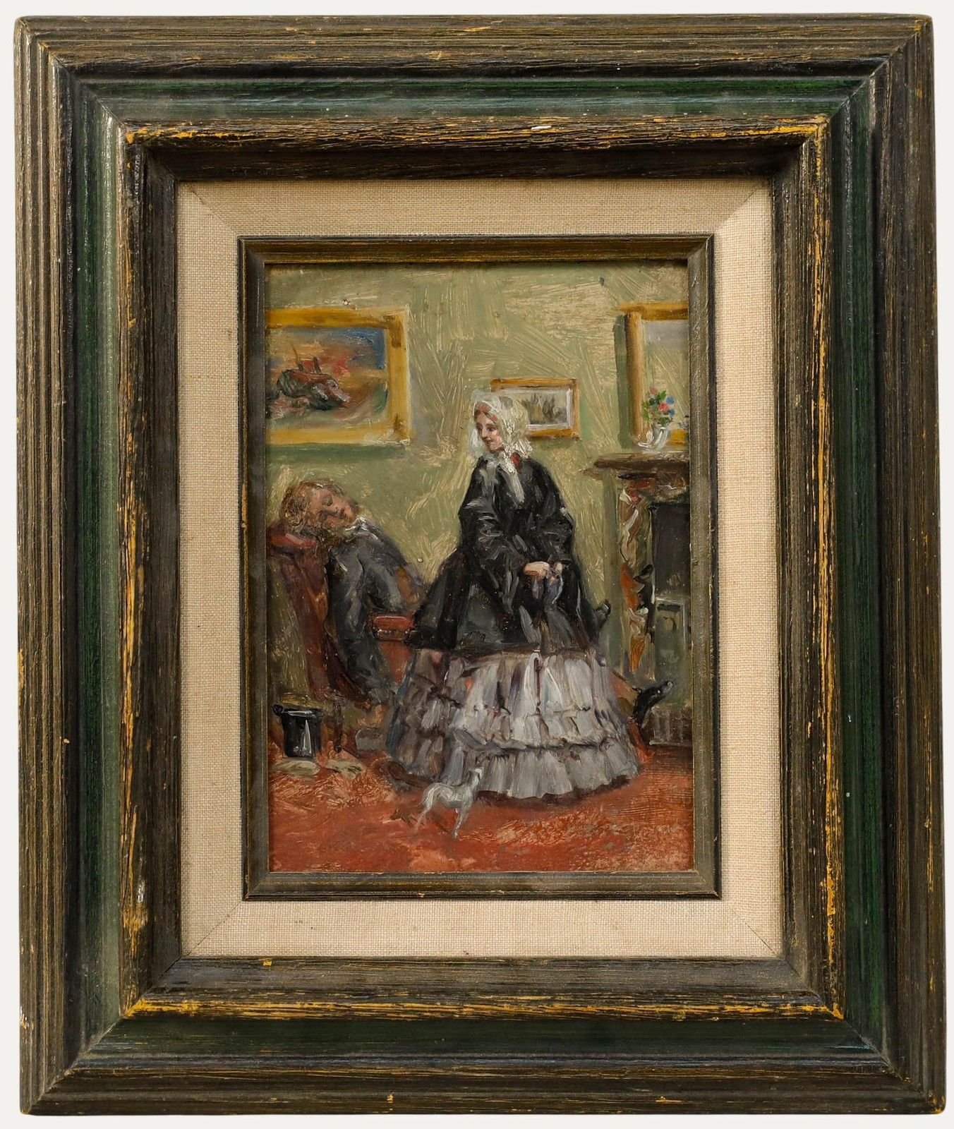 Thomas Ballard (1836 1908) Framed Late 19th Century Oil, Taking A Nap