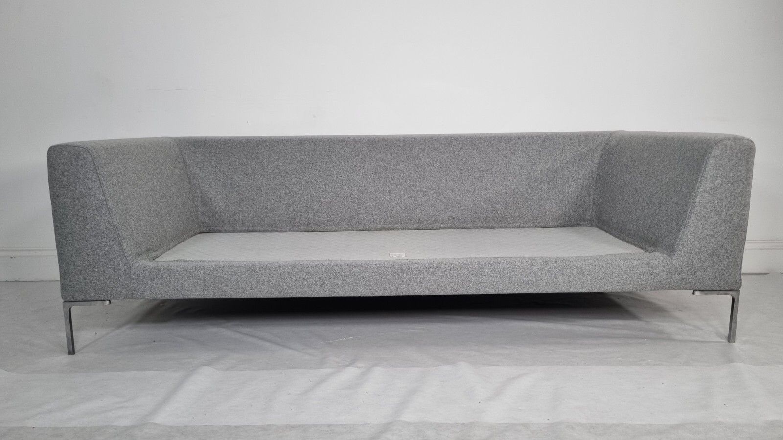 4260.0 Bb Italia Charles Sofa In Luxuriously Soft Mid Grey Lambswool Stunning Condition photo