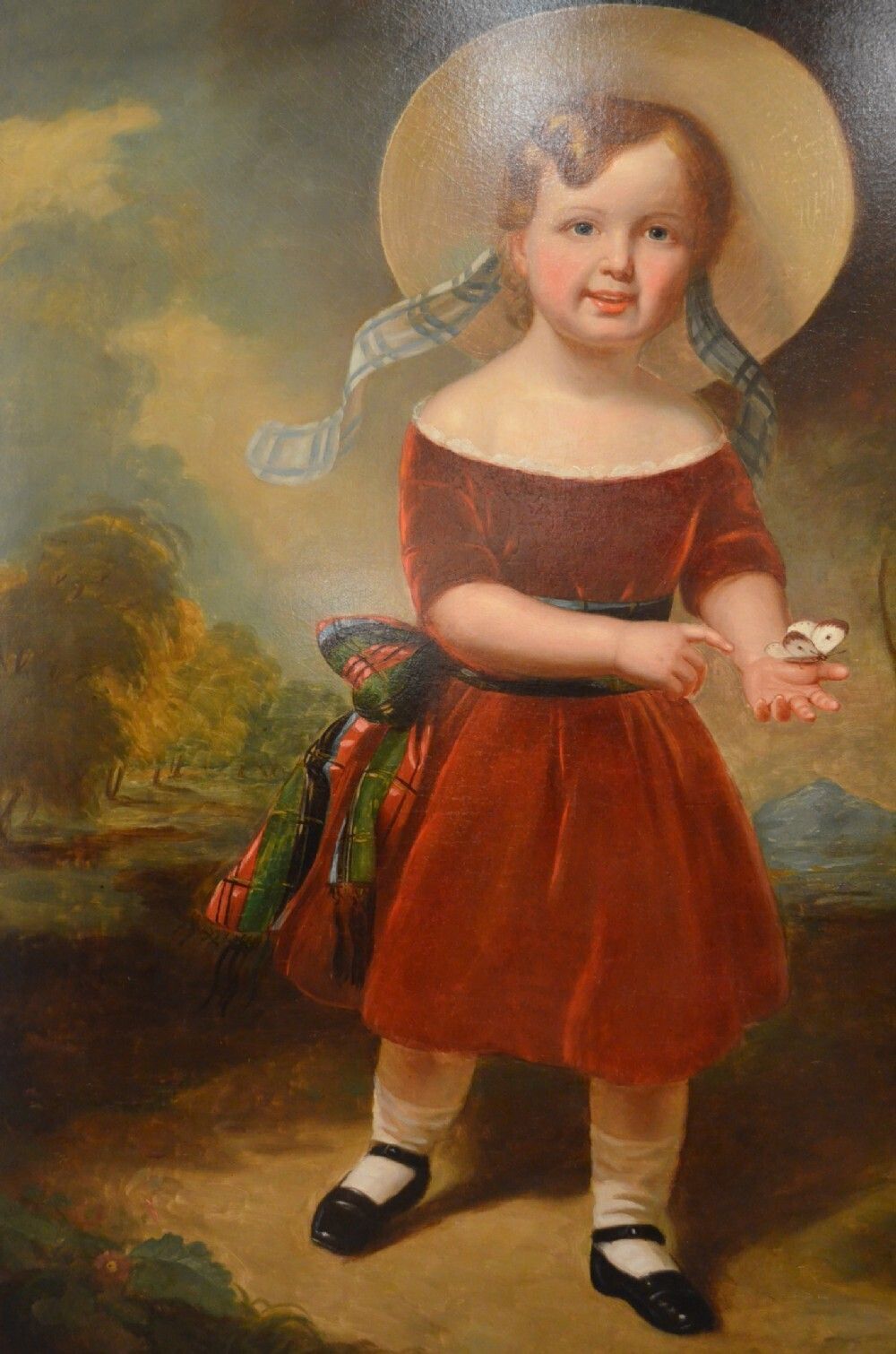 Fabulous 19th Century Oil On Canvas Portrait Of Young Boy With A Butterfly Henry Scott 1804 1860 photo vinterior