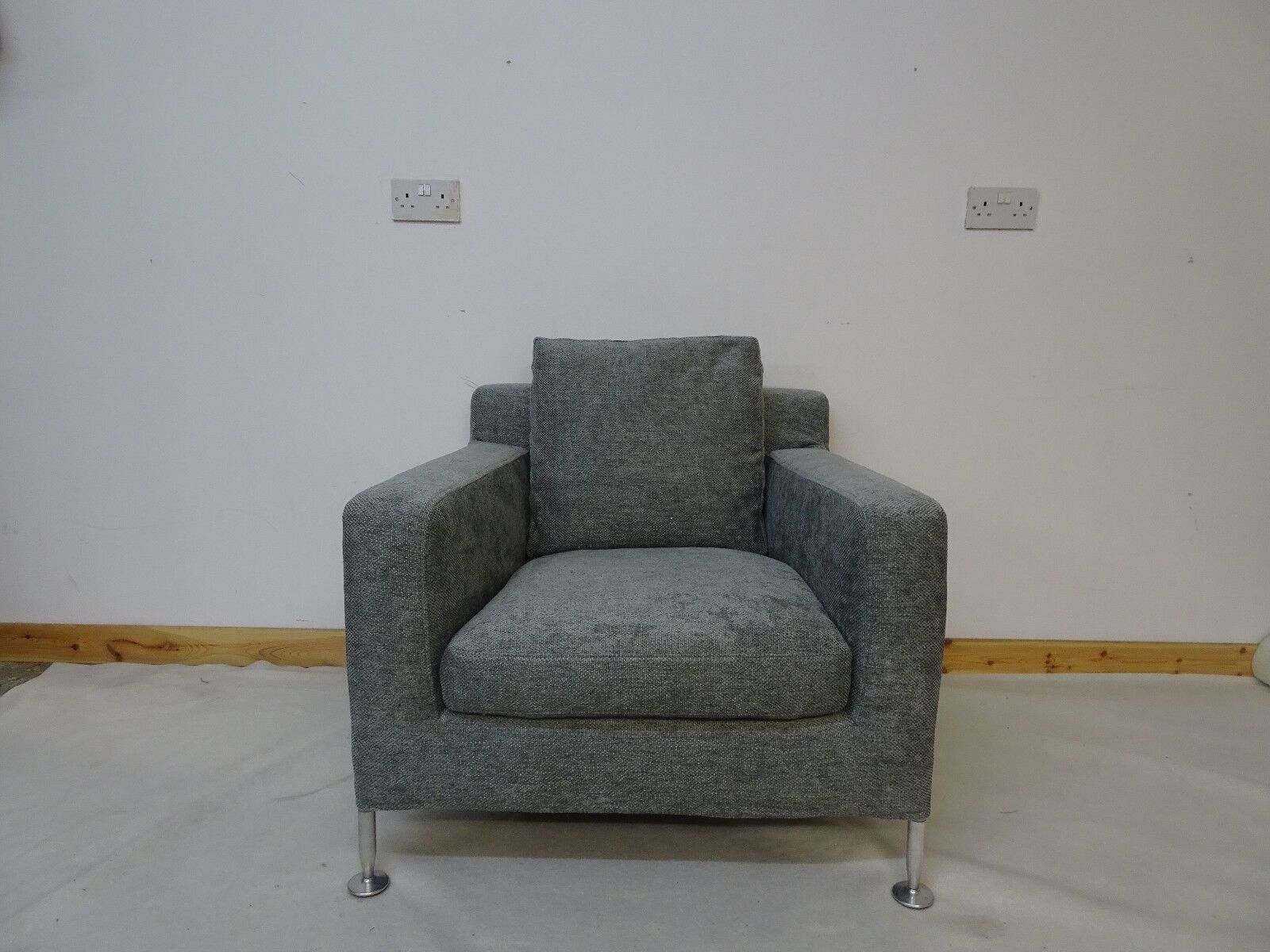 Bb Italia Harry Armchair In Grey Woven Fabric (1) Immaculate Condition