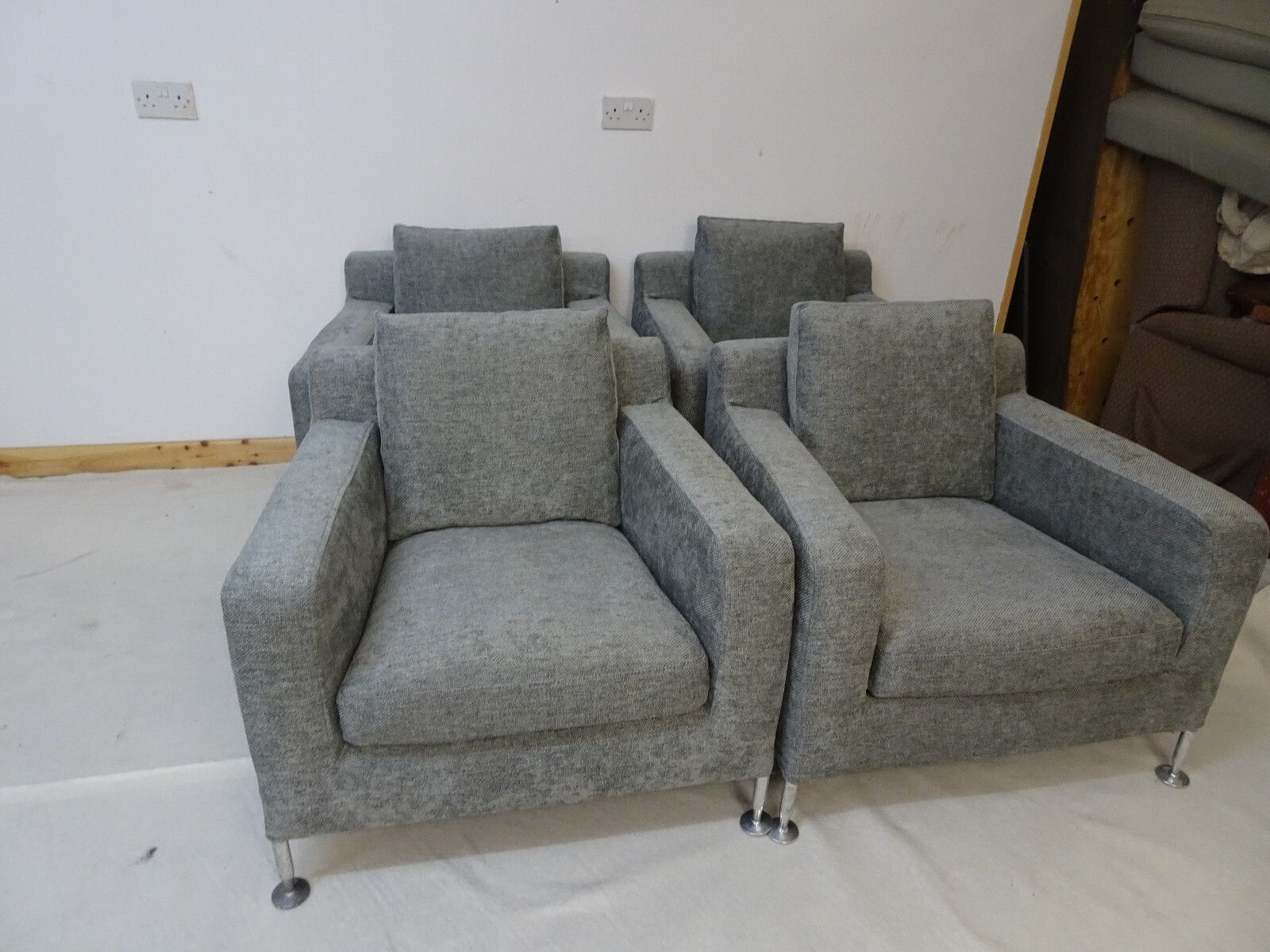 photo for sale Bb Italia Harry Armchair In Grey Woven Fabric (1) Immaculate Condition