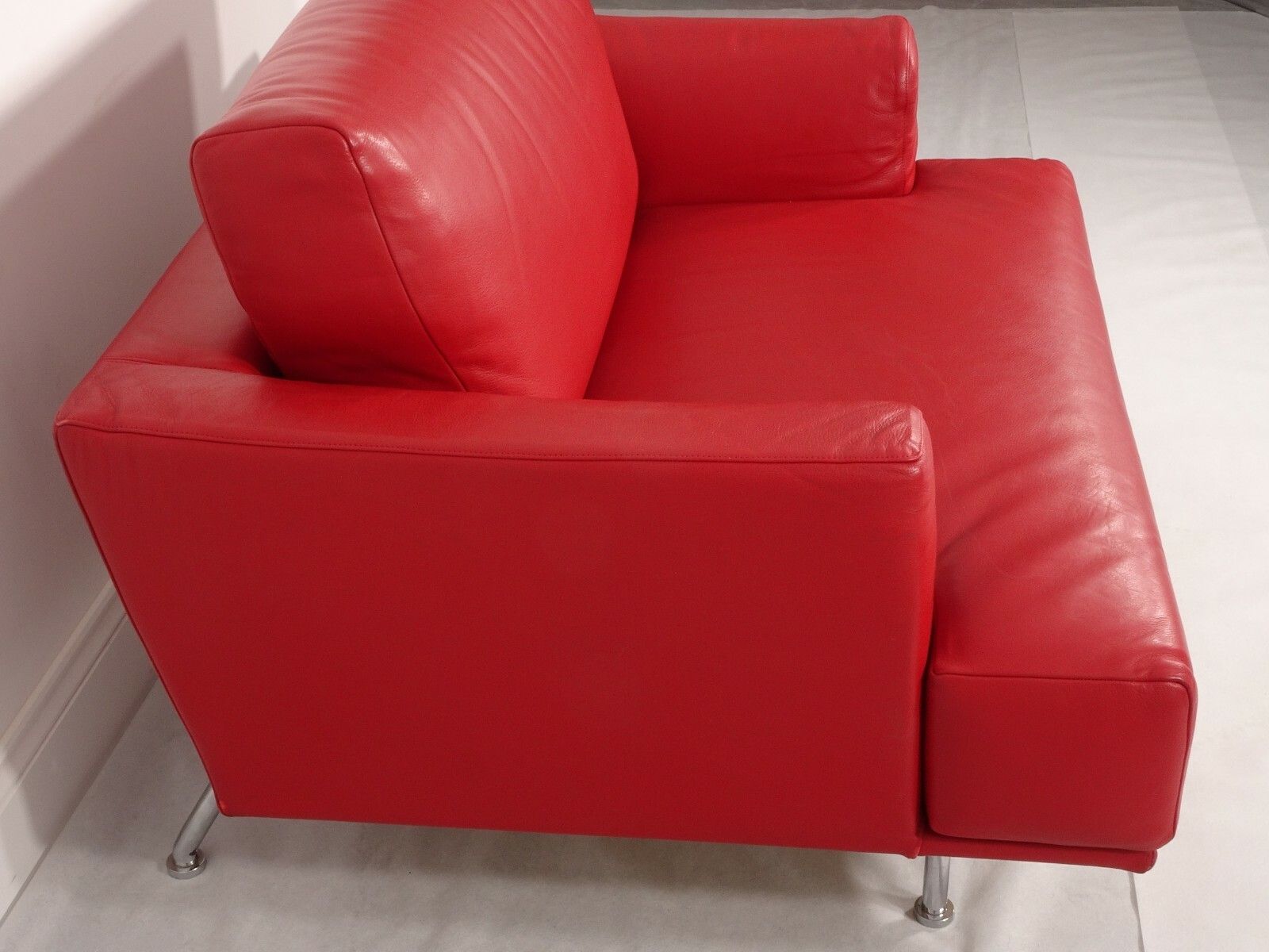 Cassina Nest Love Chair In Genuine Red Pelle Leather, Fab Condition photo vinterior