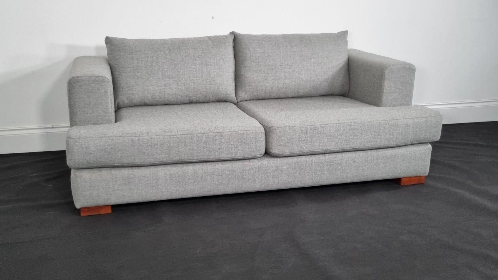 Ligne Roset "Castelbajac" Sofa In Light Grey Wool Impeccable Condition photo for sale