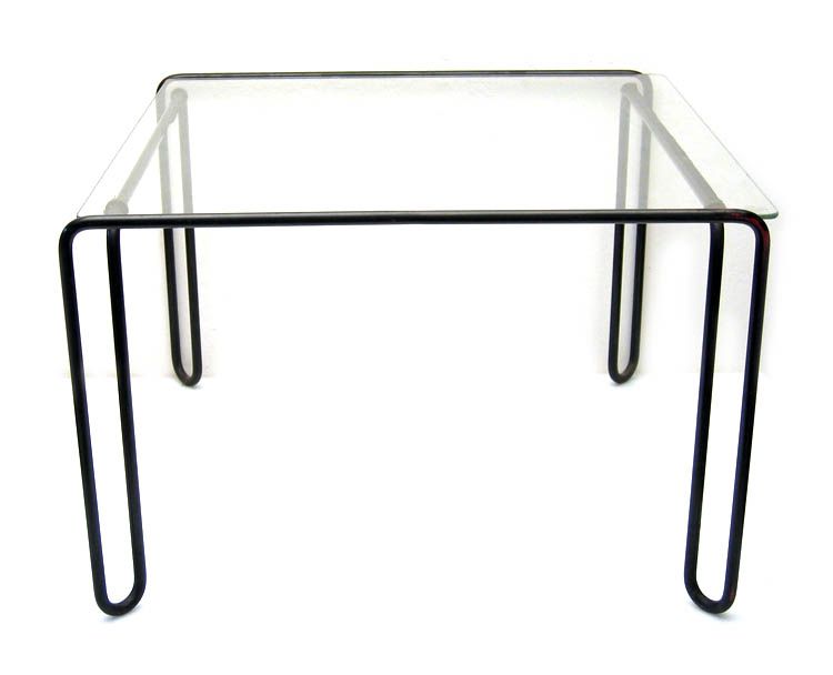 Fifties Vintage Design Metal And Glass Side Tables