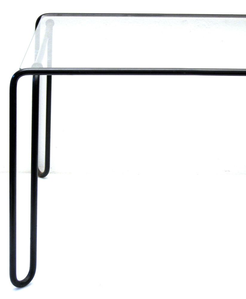 Fifties Vintage Design Metal And Glass Side Tables photo furniture