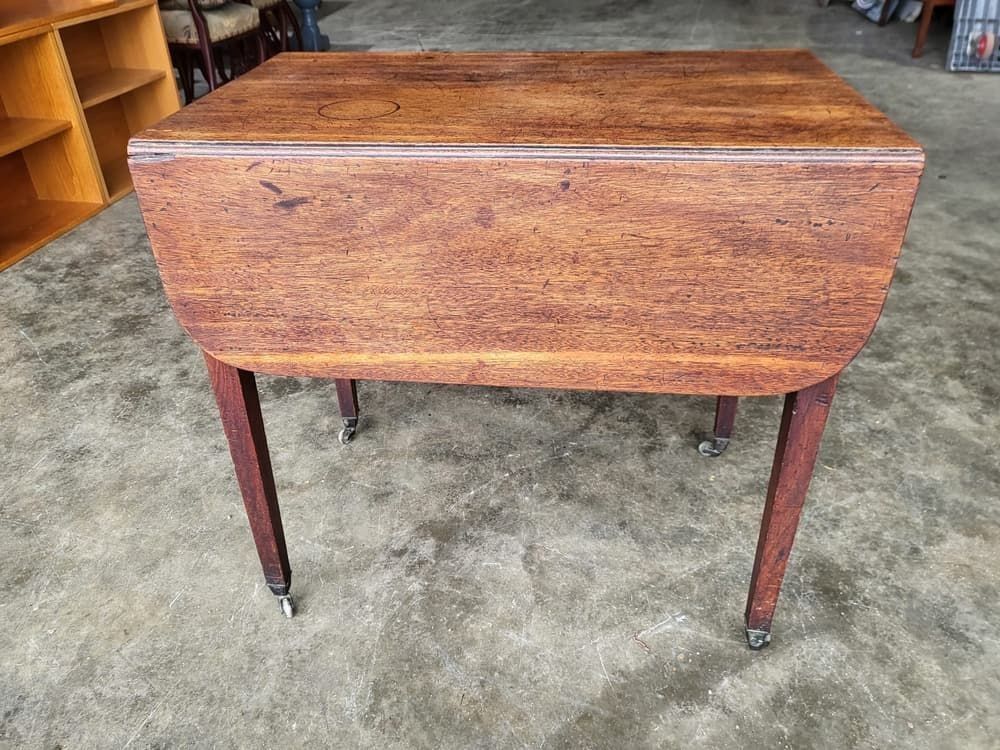 Antique Victorian Pembroke Drop Leaf Dining Occasional Table Drawer photo furniture