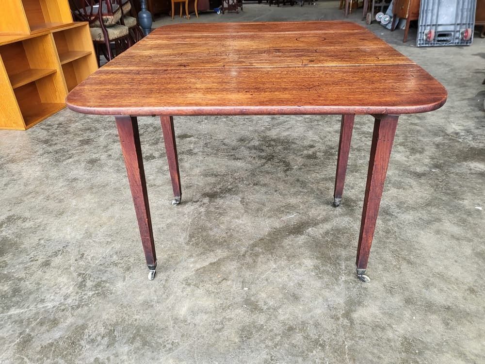 Antique Victorian Pembroke Drop Leaf Dining Occasional Table Drawer photo for sale