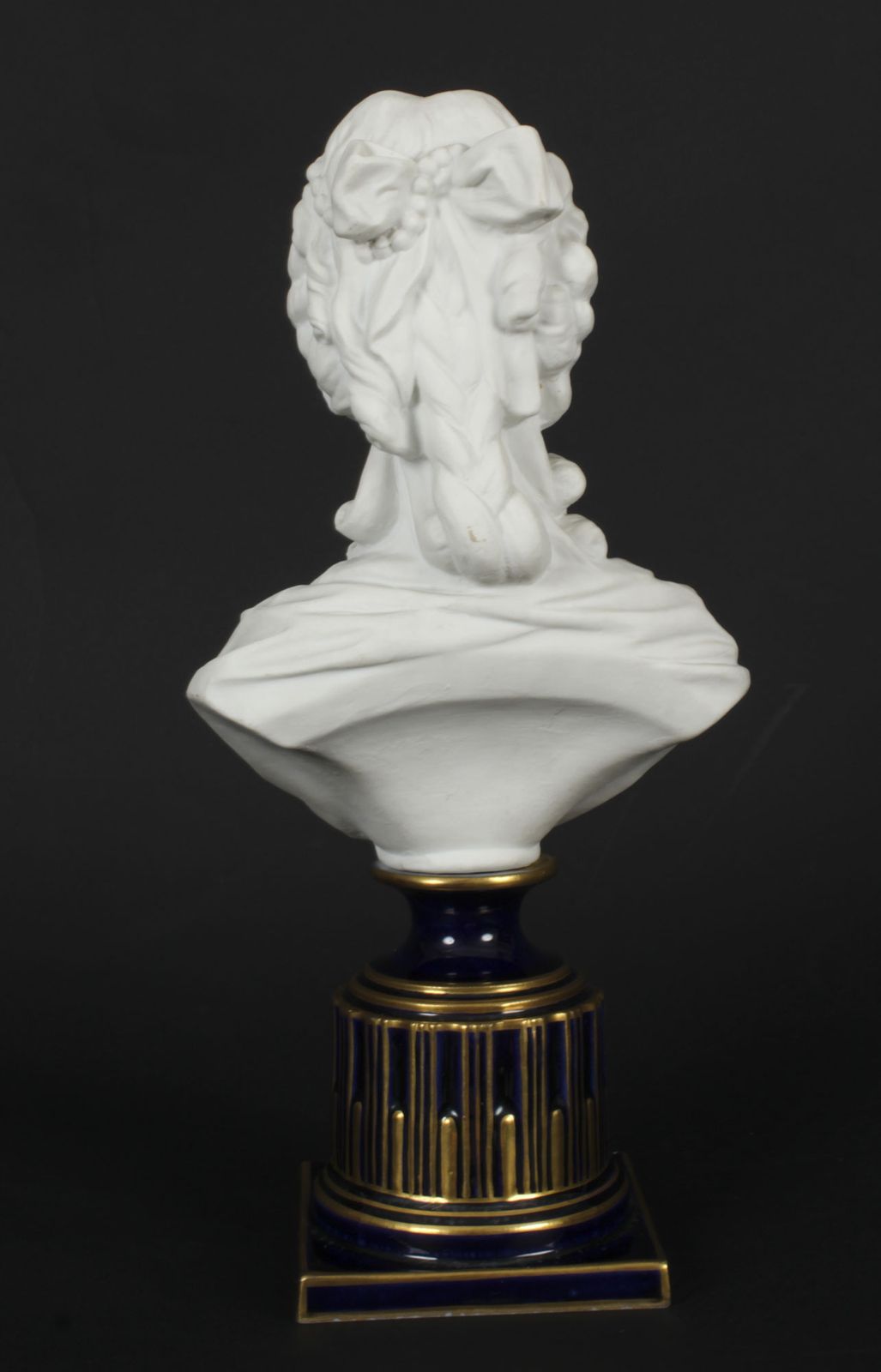 1350.0 Antique Sevres  Bisque Porcelain Bust Marie Antoinette 19th C photo
