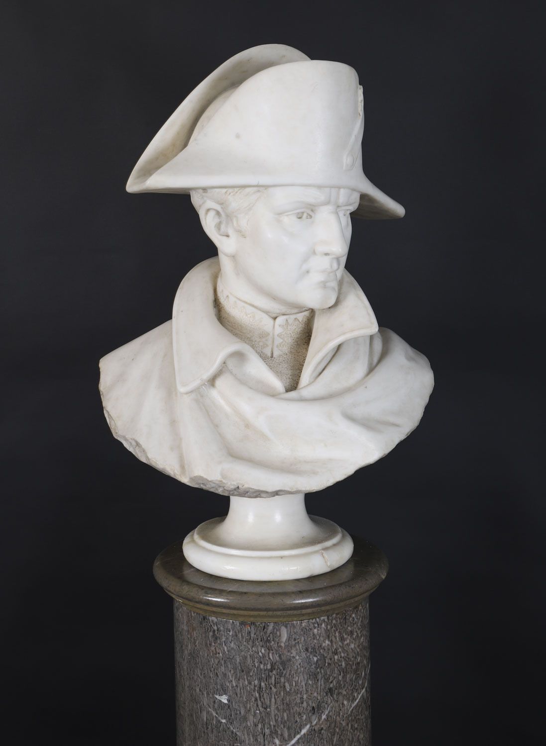Fine Antique Napoleon Bonaparte Marble Bust & Pedestal  Early19th C  169cm photo vintage