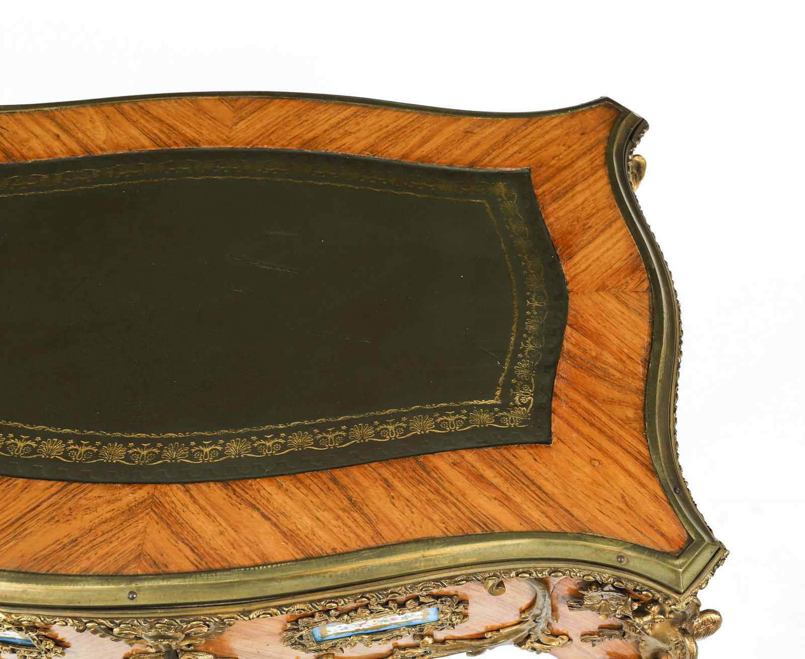 Fine Antique French Kingwood Ormolu Bureau Plat  Desk After Linke 19th C photo vinterior