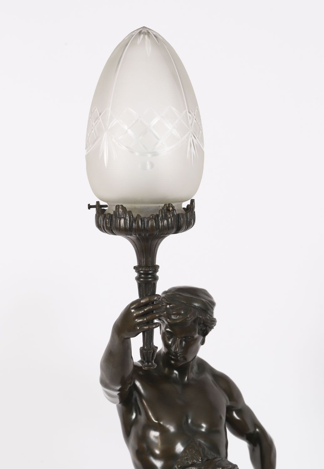 Antique Large French Bronze Lamp Of 'Gloire Et Fortune' By Emile Picault 19th C photo 2450.0