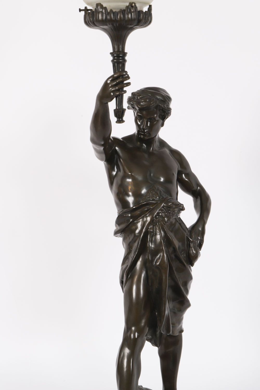 Antique Large French Bronze Lamp Of 'Gloire Et Fortune' By Emile Picault 19th C photo vinterior