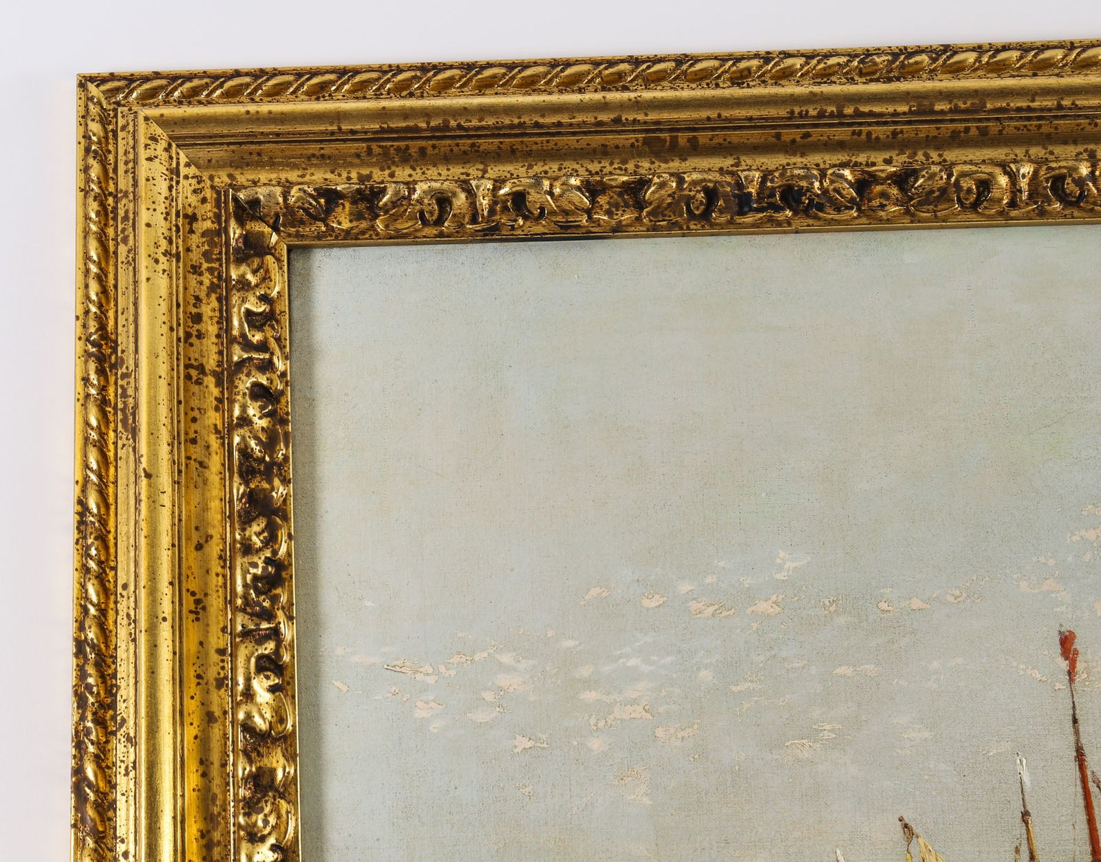 Antique Oil Painting "The Lagoon Venice" Jane Vivian 19th C photo vinterior