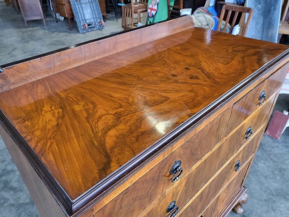 Antique Deco Walnut 2 Over 2 Chest Of Drawers Shoe Cupboard photo furniture