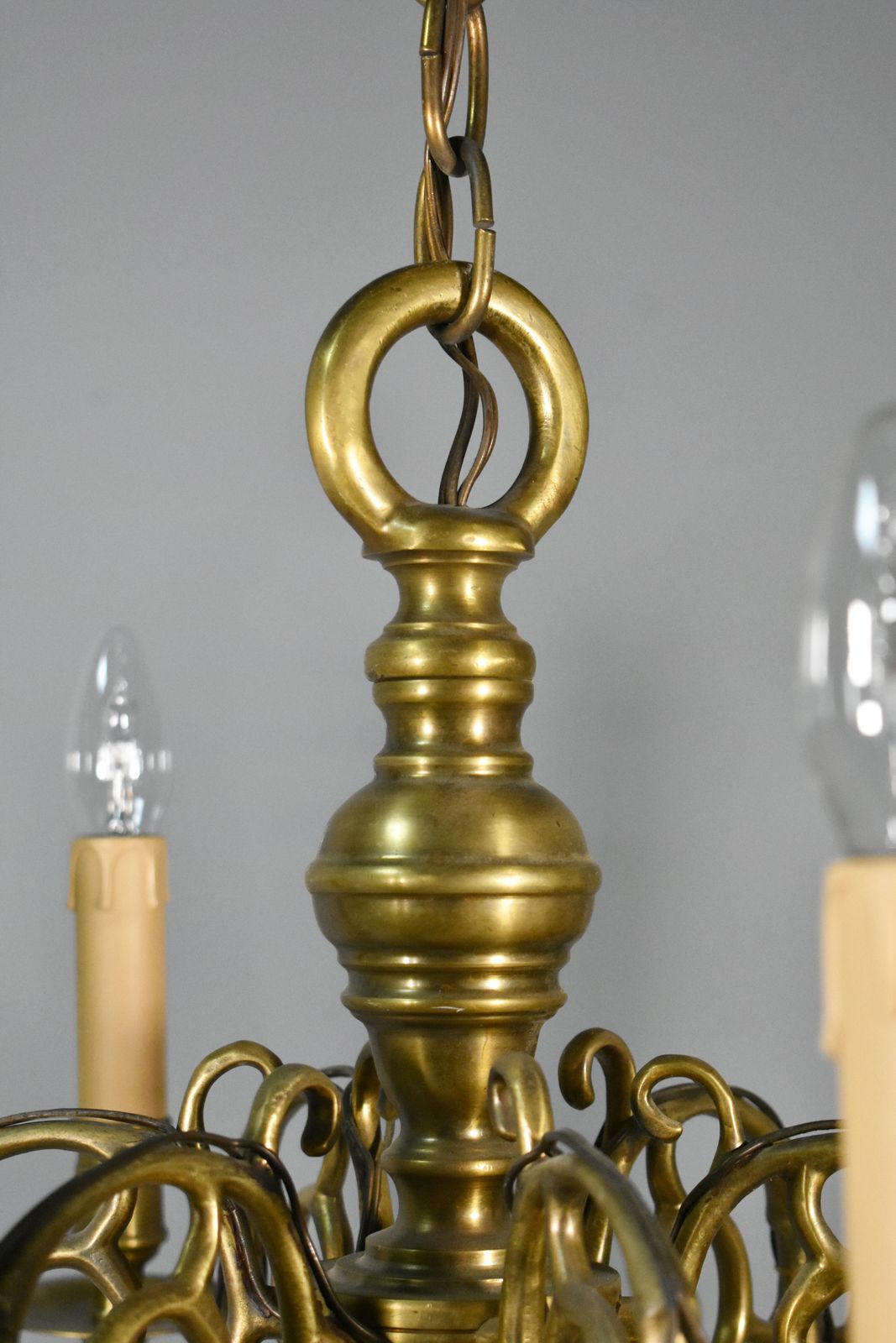 Six Arm Antique Dutch Bronze Chandelier photo 800.0
