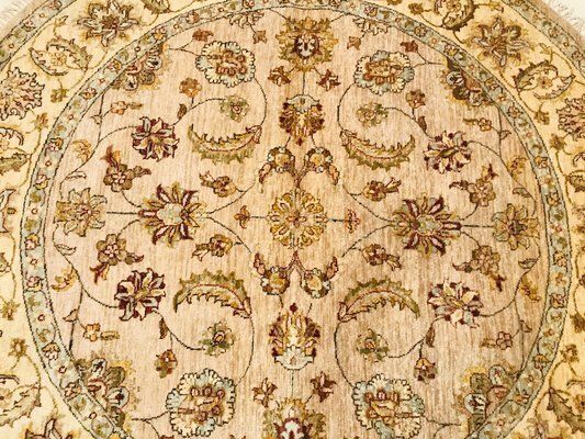 Round Vintage Hand Made Indian Rug, 1963 photo vinterior