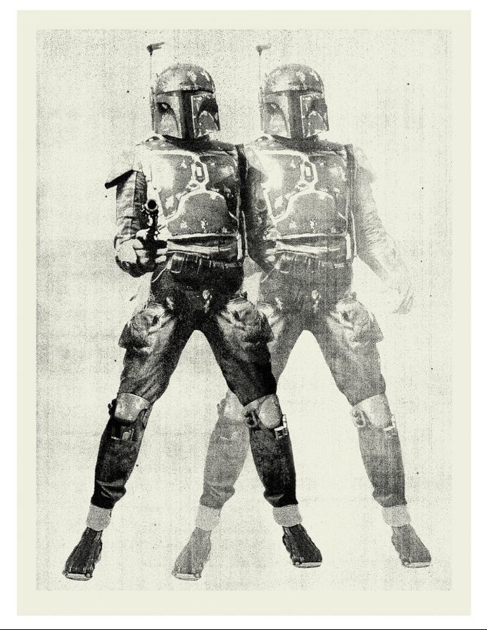 Pop Art 'Boba Fett' Signed Limited Edition Print Framed In Brown