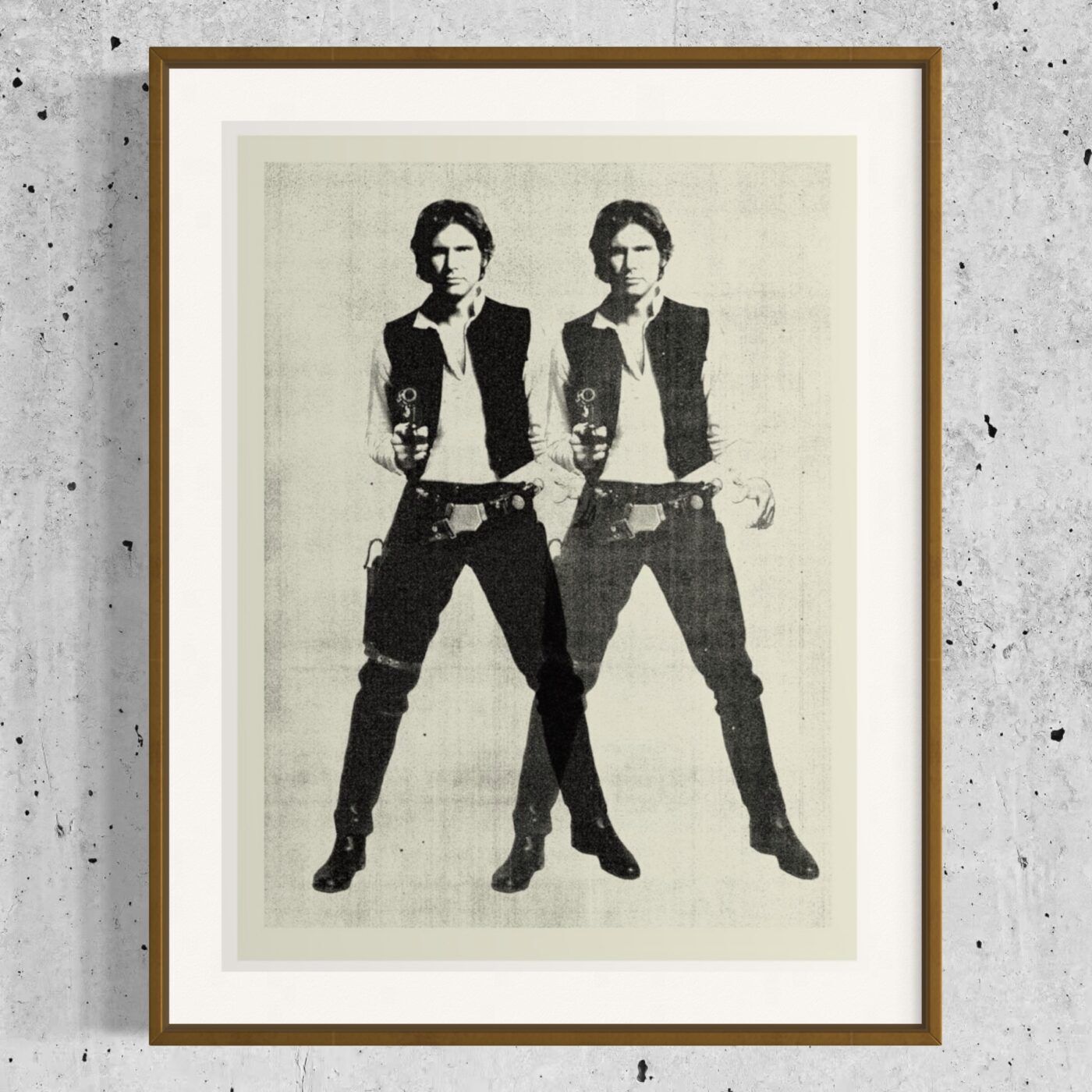 Pop Art 'Han Solo' Signed Limited Edition Print Framed In Brown photo furniture
