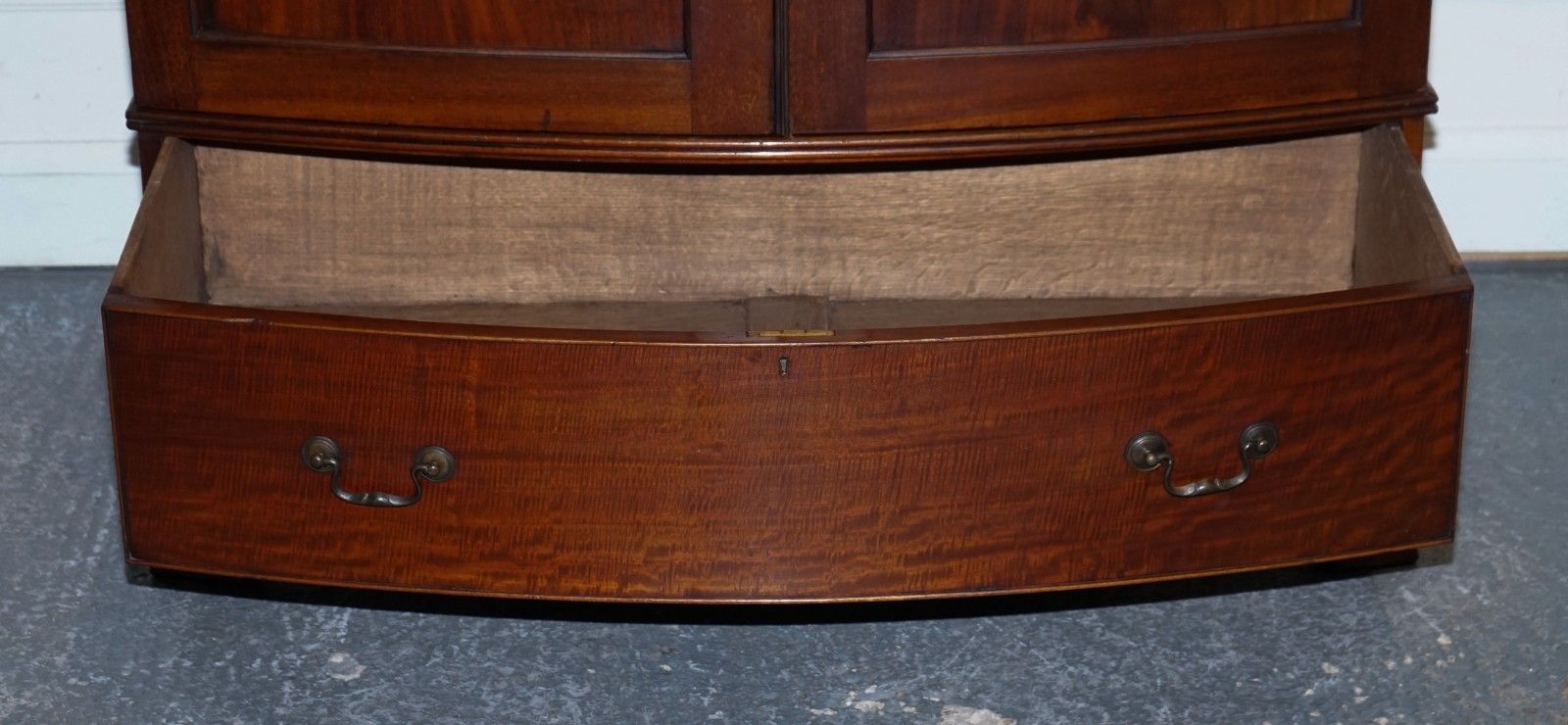 Furniture Antique English George III Linen Press Converted To Wardrobe photo