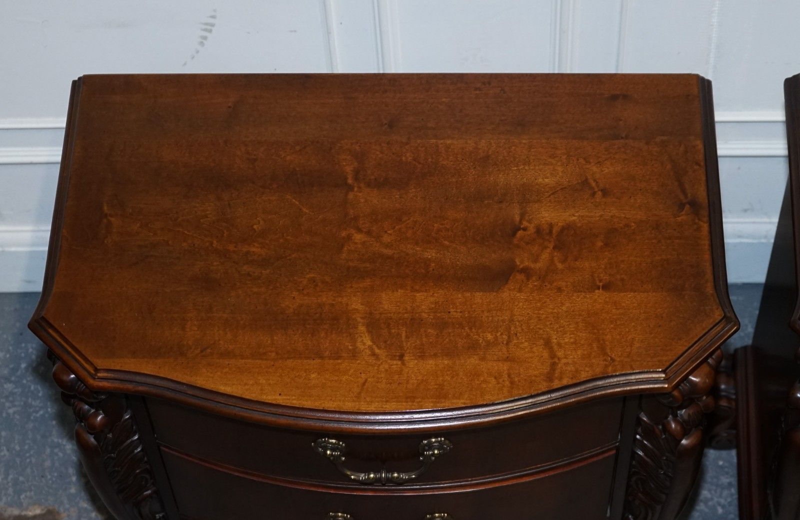 photo buy Pair Of Large American Chippendale Style Nightstands Bedside Tables